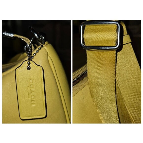 Coach Teri Yellow Shoulder Bag With Signature Quilted Crossbody - Picture 12 of 16